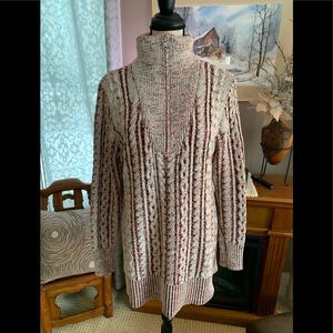 SOFT SURROUNDINGS CABLE KNIT HALF ZIP SWEATER SZ M